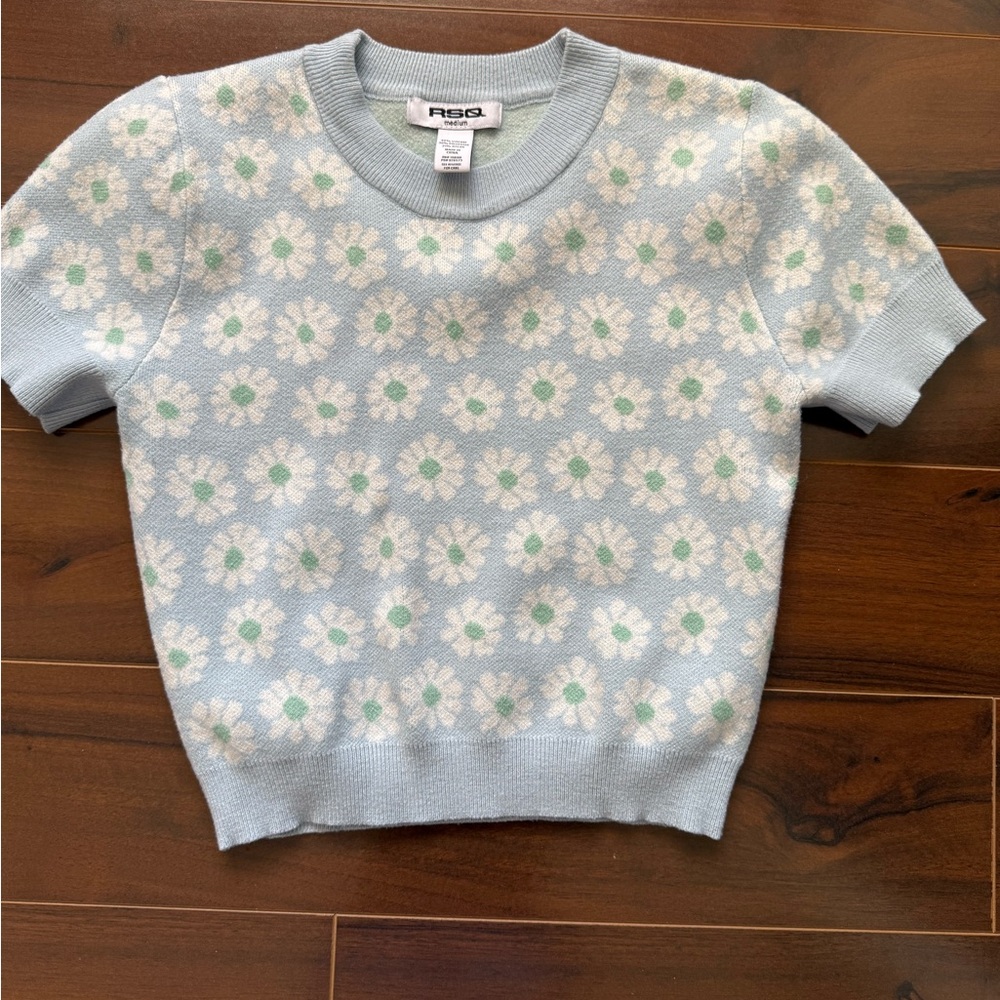 RSQ Light Blue Knit Top